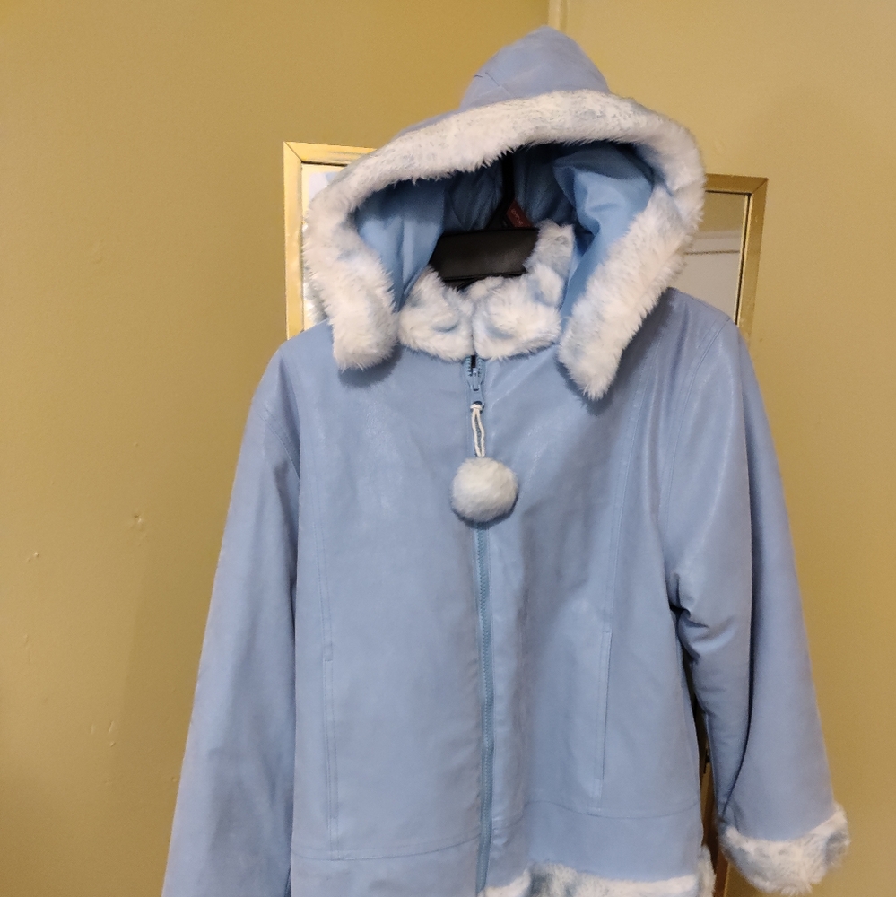 Kids Light Blue Fur-Lined Jacket